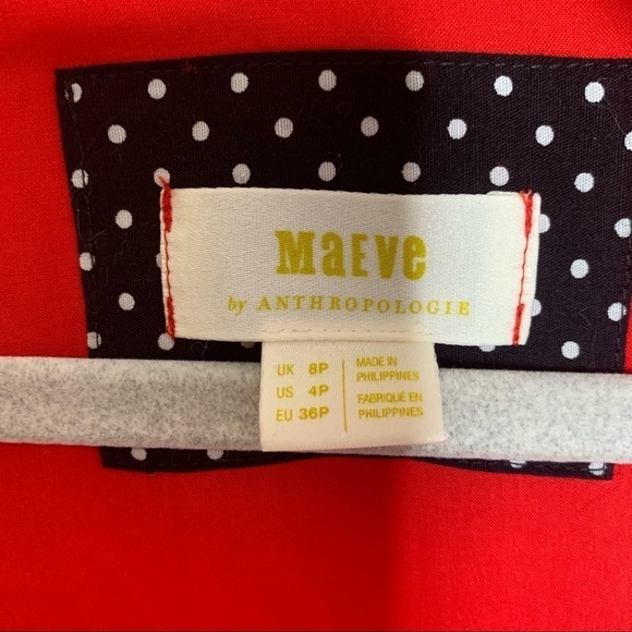 Anthropologie Maeve Red Corset Front Ribbed Textured A-Line Dress - Picture 12 of 15